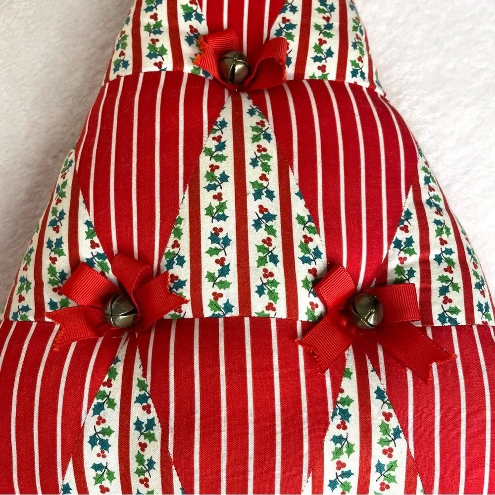 Christmas Tree Quilted Handmade Wall Hanging Decor Holiday Patchwork Pillows